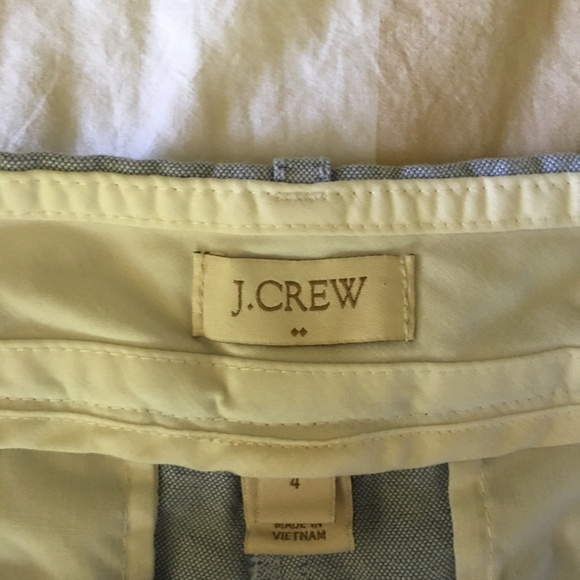 J Crew Factory Blue Oxford Cotton Chino Shorts - Picture 2 of 3